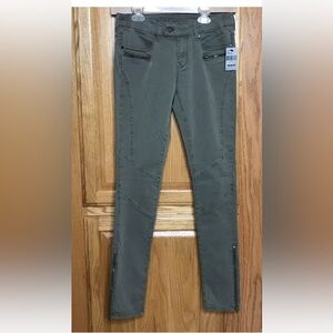 NEW Mavi Green Pants Women’s 27 (Size 4) Super Skinny Zip Ankle Pockets Sample